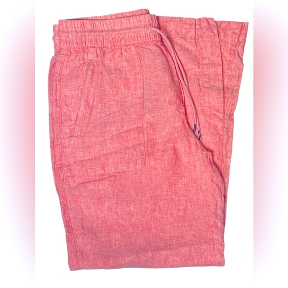 Athleta Retreat Coral Linen Wide Leg Pant - Picture 1 of 7